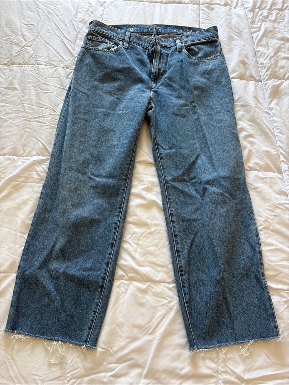 J. Crew Women's Straight-Leg Jeans in Classic Blue Denim